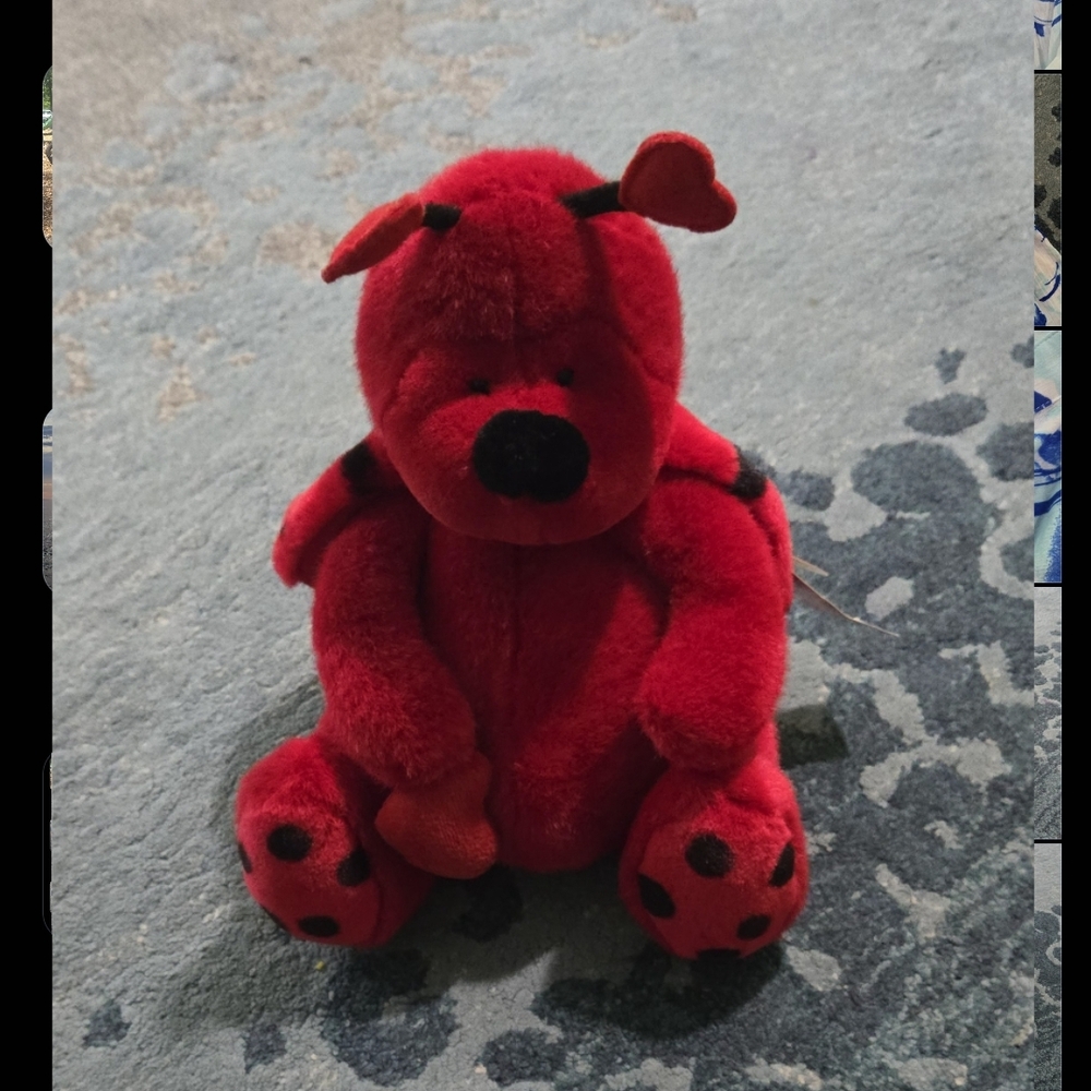 Red and Black Bugsly Ladybug Love Plush